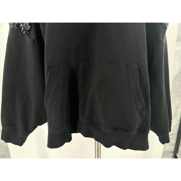 Torrid Super Soft Fleece Black Hoodie Sequins Bling Pullover Sz 5 - Picture 4 of 8